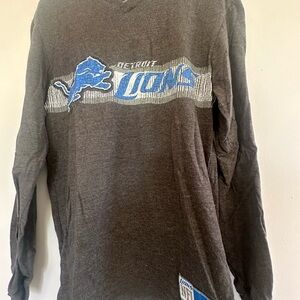 Team Apparel Detroit Lions Long Sleeve Shirt - Brown and Blue